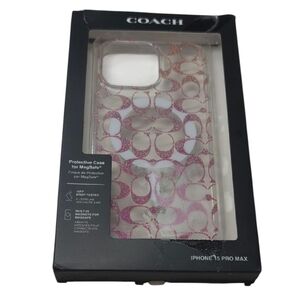 Coach Pink Glitter Monogram iPhone 15 Pro Max Case
